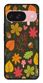 Flower Leaves Design Metal Mobile Case for Google Pixal 9 (Design No -50)