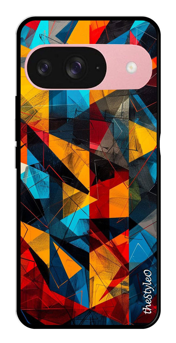 Abstract Art Metal Mobile Case for Google Pixal 9 (Design No -57)