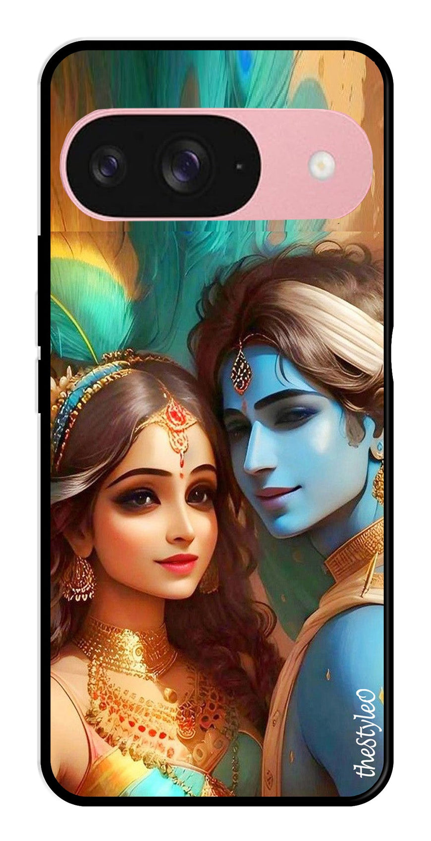 Lord Radha Krishna Metal Mobile Case for Google Pixel 9 Pro (Design No -01)