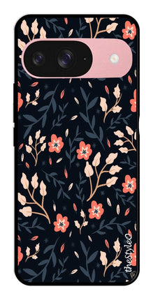 Floral Pattern Metal Mobile Case for Google Pixel 9 Pro