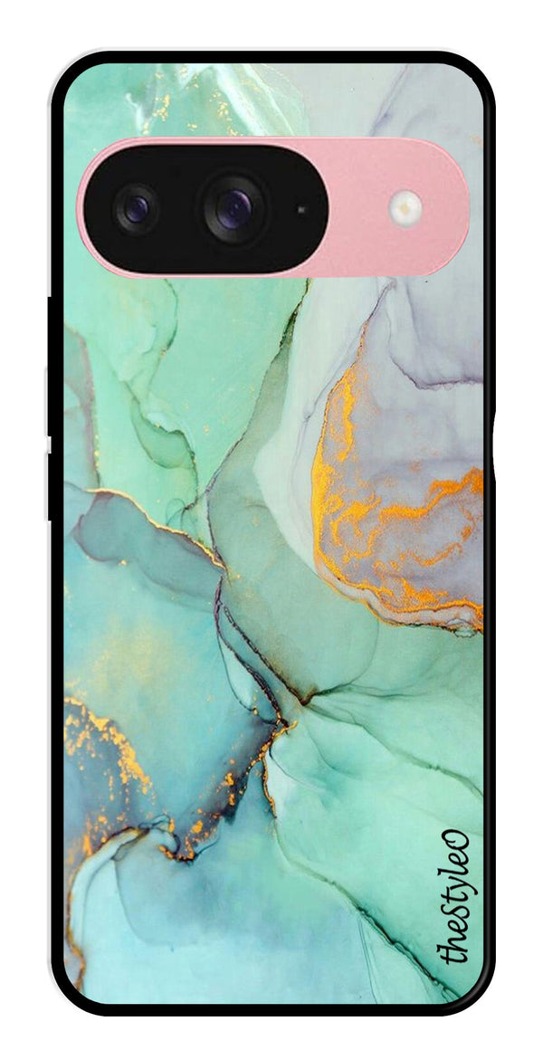 Orange Green Pattern Metal Mobile Case for Google Pixel 9 Pro (Design No -45)