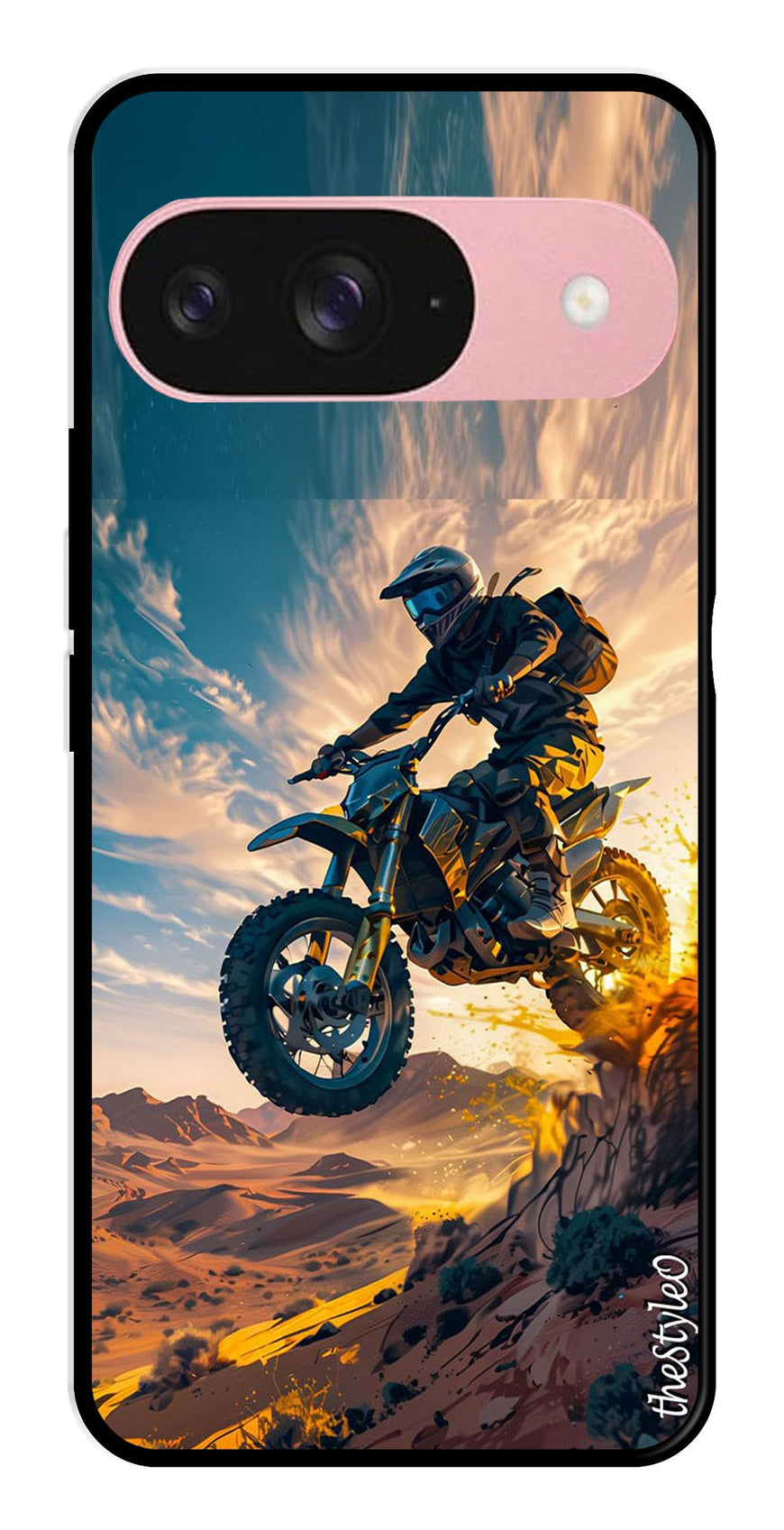 Bike Rider Metal Mobile Case for Google Pixel 9 Pro (Design No -59)