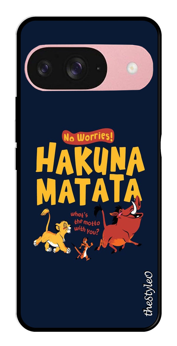 Hakuna Matata Metal Mobile Case for Google Pixel 9 Pro (Design No -62)