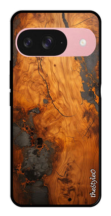 Wooden Design Metal Mobile Case for Google Pixel 9 Pro