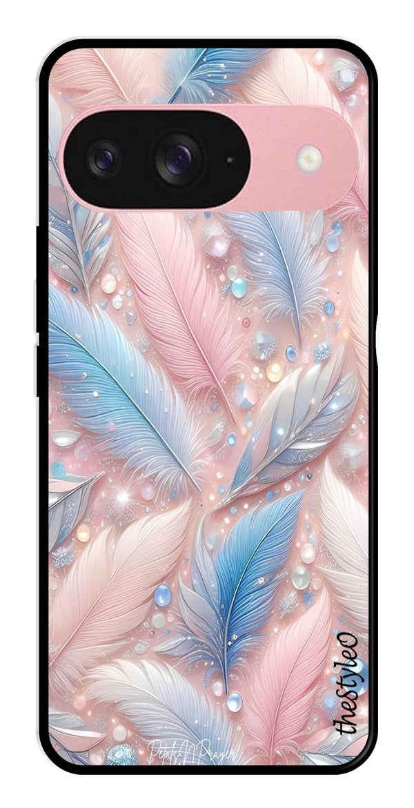Feather Design Metal Mobile Case for Google Pixel 9 Pro (Design No -85)