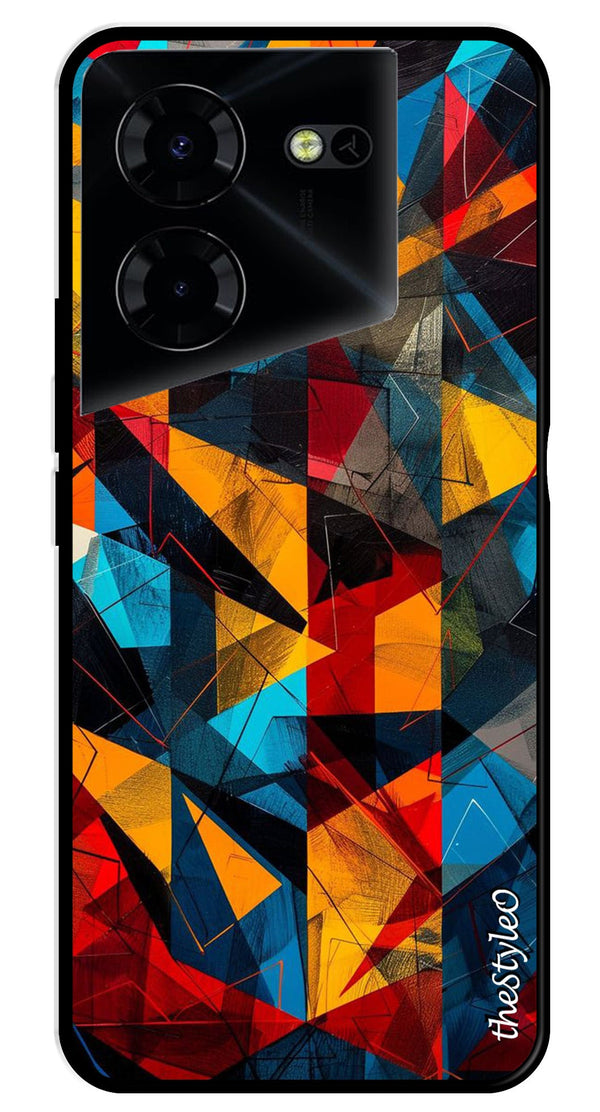 Abstract Art Metal Mobile Case for Pova 5  (Design No -57)