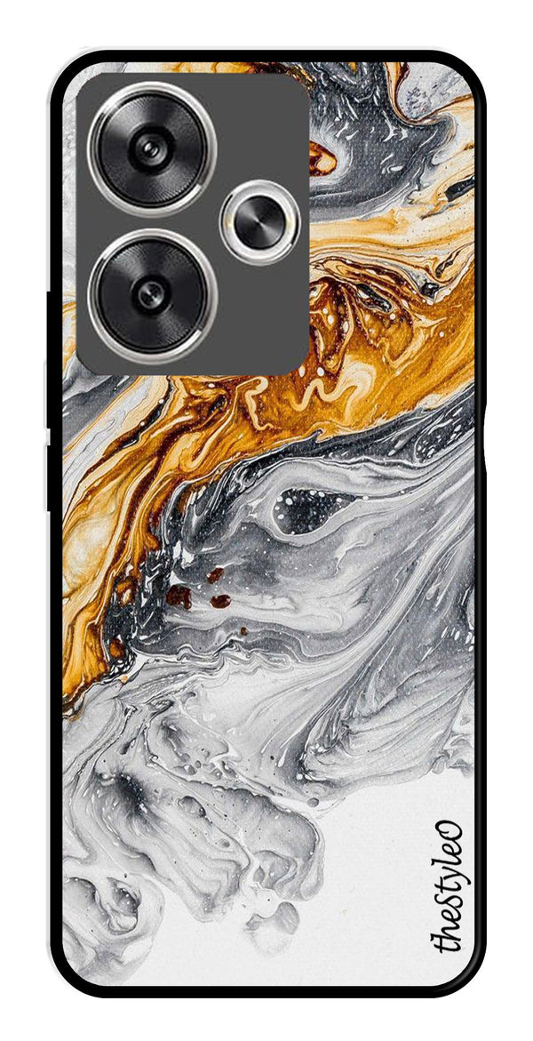 Army Pattern Metal Mobile Case for Poco F6 5G (Design No -35)