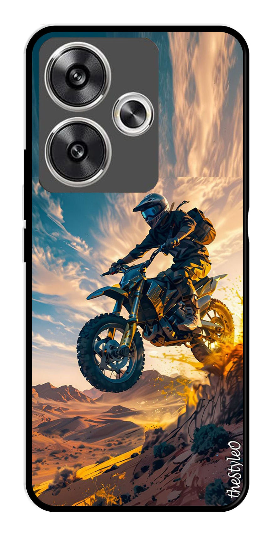Bike Rider Metal Mobile Case for Poco F6 5G (Design No -59)