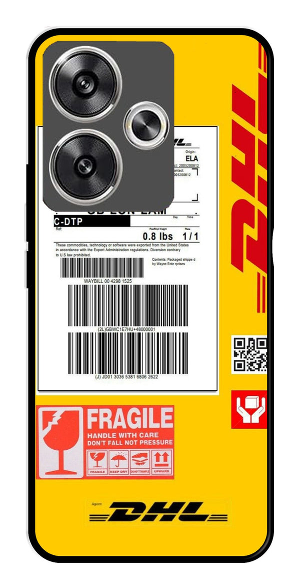 DHL Label Metal Mobile Case for Poco F6 5G (Design No -61)