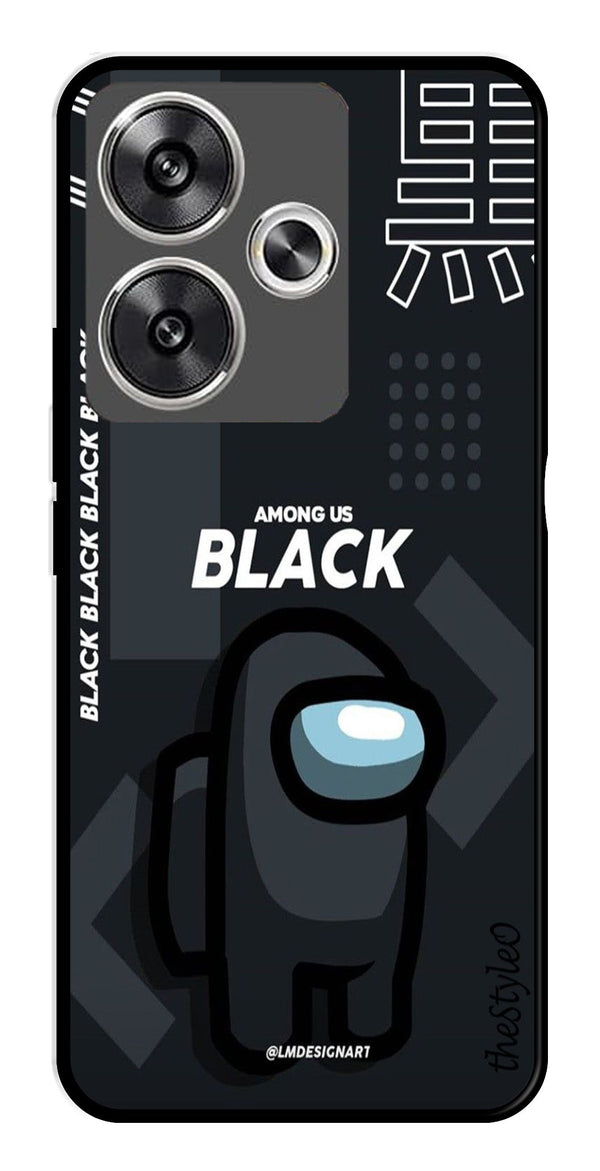 Among us Black Metal Mobile Case for Poco F6 5G (Design No -67)