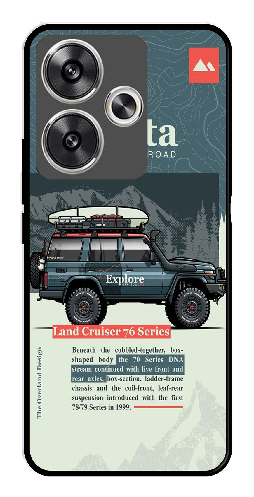 Land Cruiser Metal Mobile Case for Poco F6 5G (Design No -78)