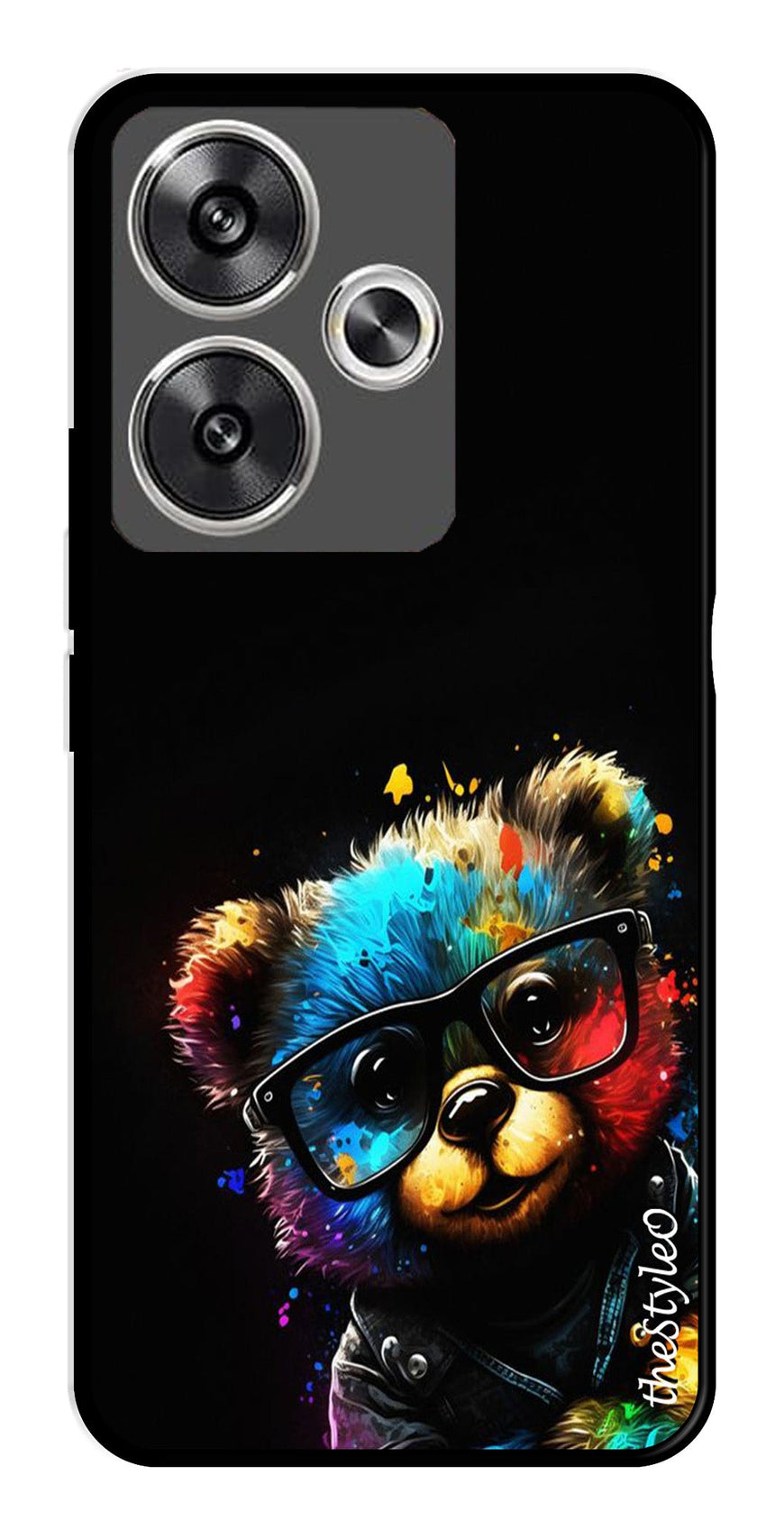 Teddy Bear Metal Mobile Case for Poco F6 5G (Design No -94)