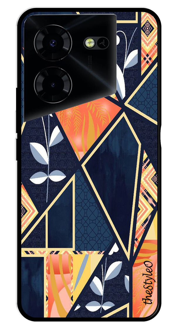 Marble Design Metal Mobile Case for Tecno Pova 5 Pro (Design No -07)