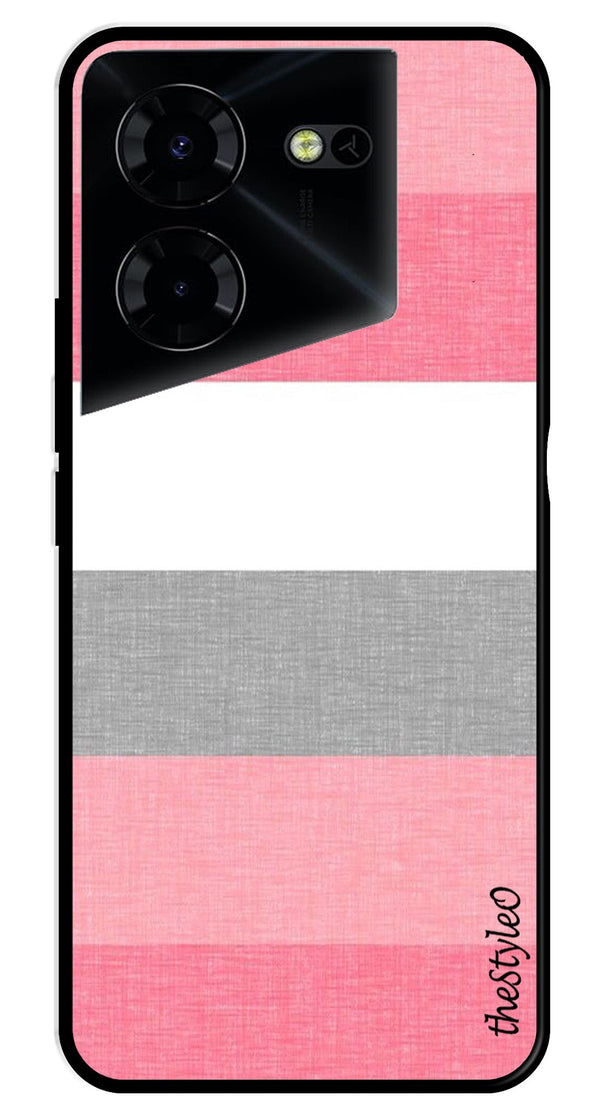 Hearts Pattern Metal Mobile Case for Tecno Pova 5 Pro (Design No -22)