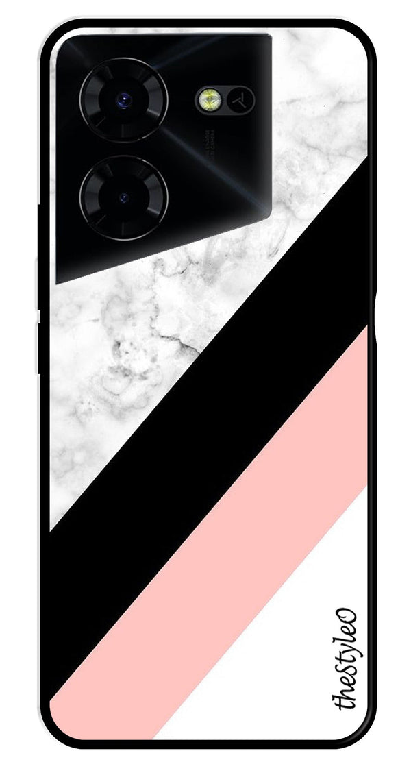 Pink Pattern Metal Mobile Case for Tecno Pova 5 Pro (Design No -23)
