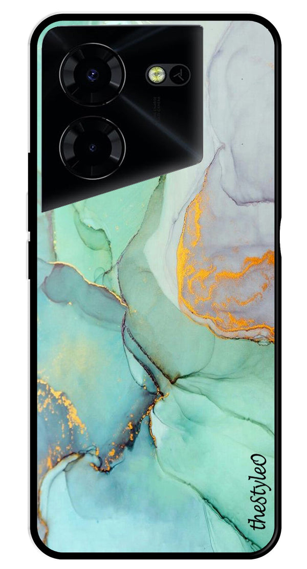 Orange Green Pattern Metal Mobile Case for Tecno Pova 5 Pro (Design No -45)