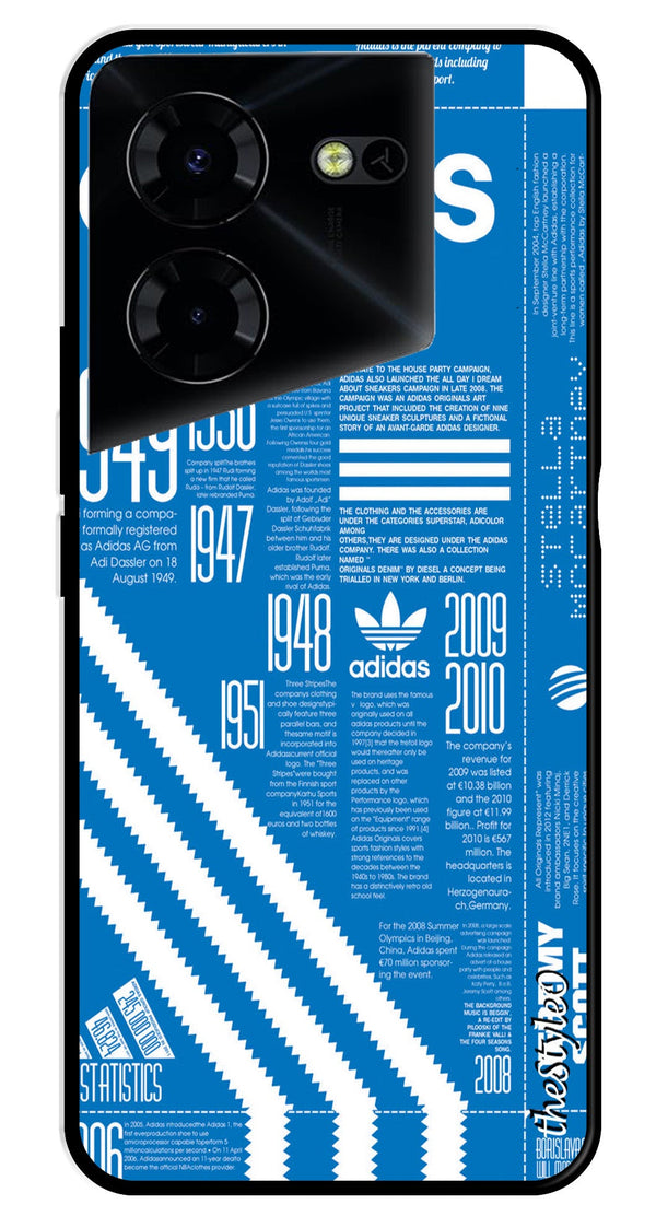 Adidas Design Metal Mobile Case for Tecno Pova 5 Pro (Design No -58)