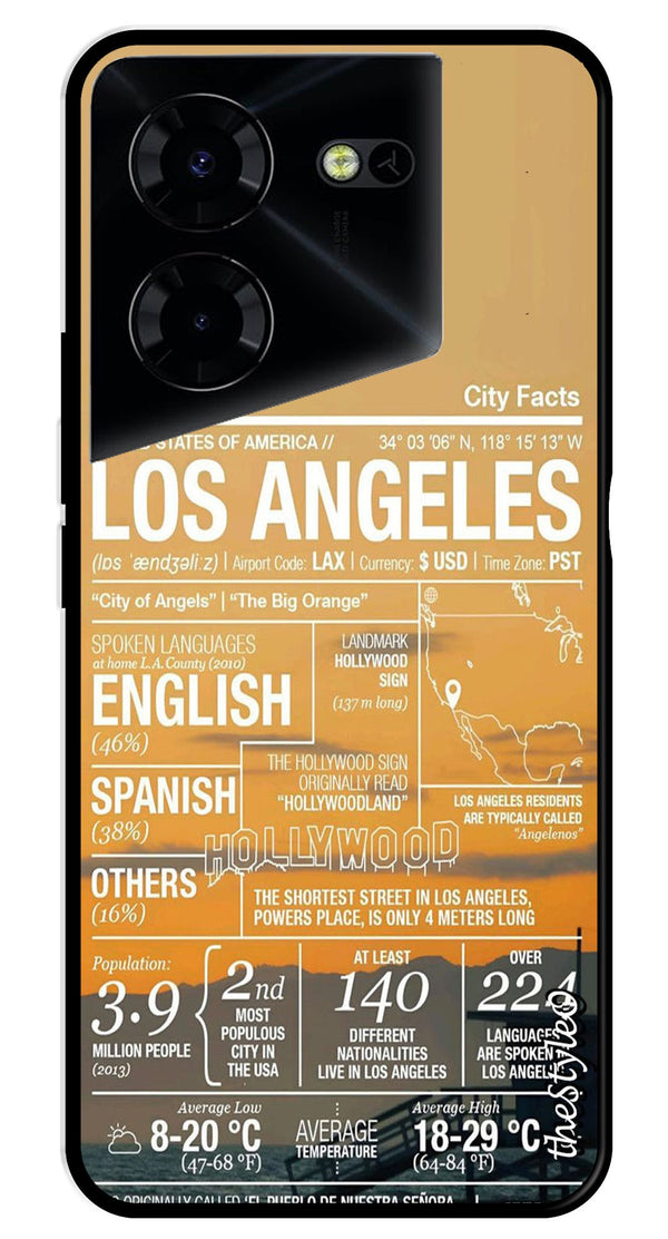 Los Angeles Metal Mobile Case for Tecno Pova 5 Pro (Design No -68)