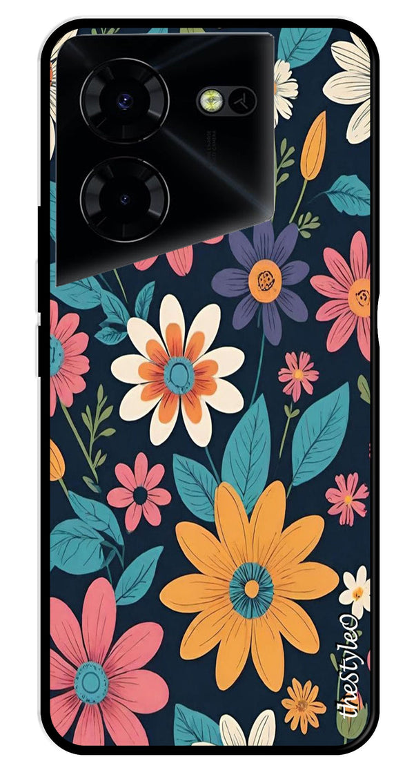 Colorful Abstract Metal Mobile Case for Tecno Pova 5 Pro (Design No -76)