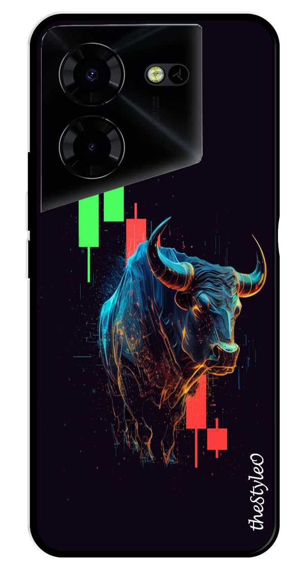 Stock Market Metal Mobile Case for Tecno Pova 5 Pro (Design No -77)