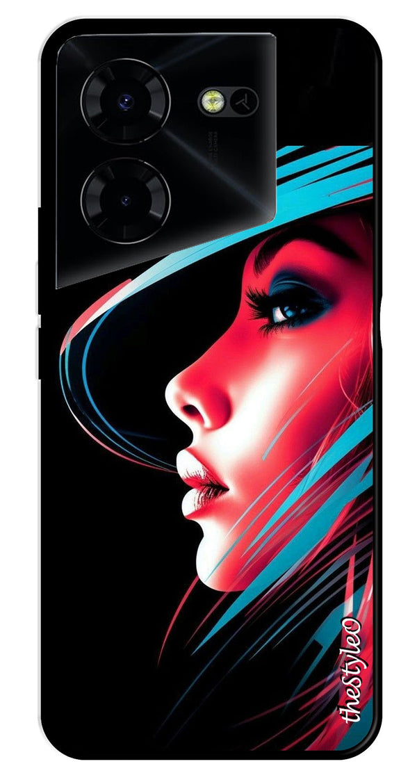 Elegant Woman Metal Mobile Case for Tecno Pova 5 Pro (Design No -86)