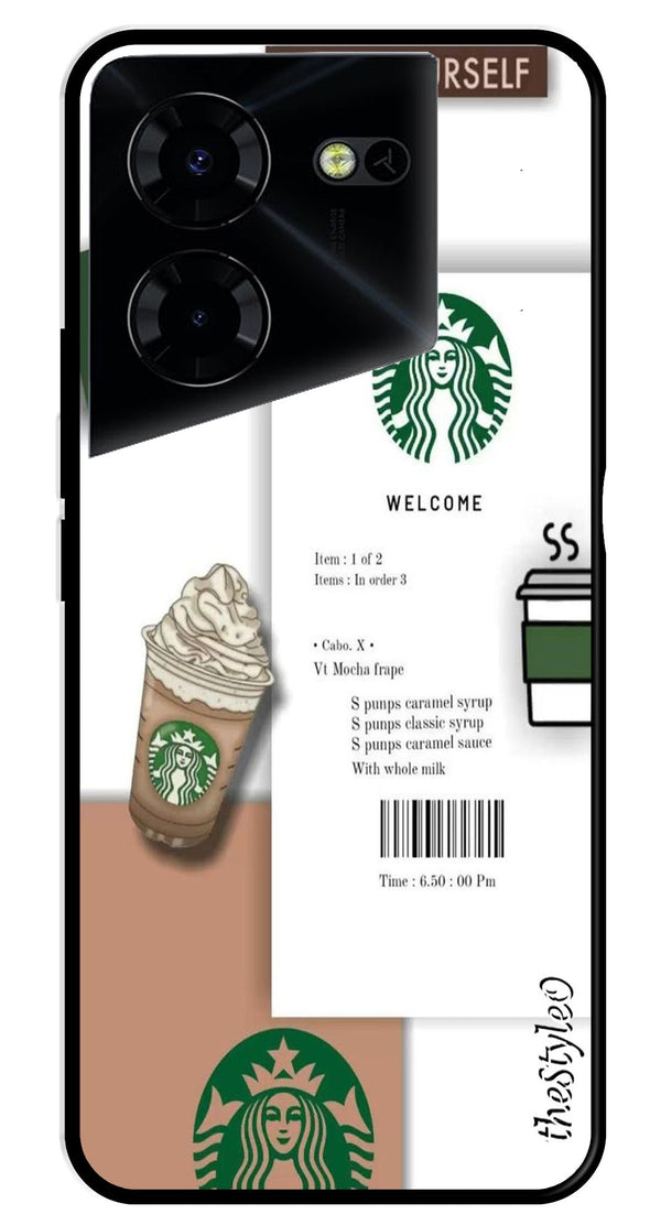 Starbucks Metal Mobile Case for Tecno Pova 5 Pro (Design No -91)