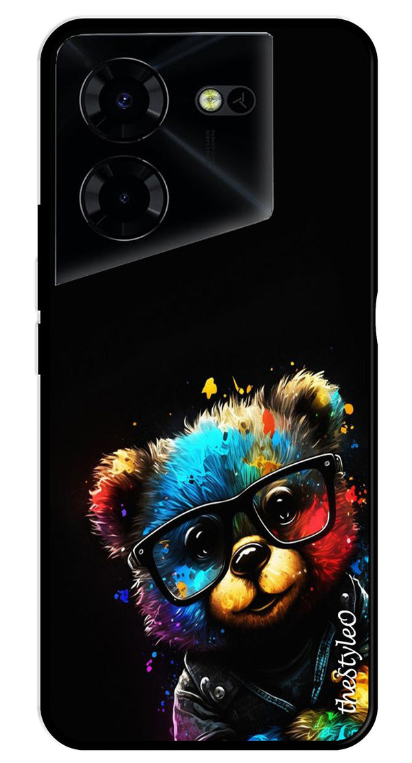 Teddy Bear Metal Mobile Case for Tecno Pova 5 Pro (Design No -94)