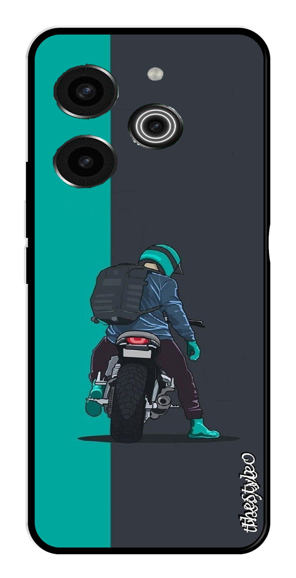Bike Lover Metal Mobile Case for Tecno Pova 6 (Design No -05)