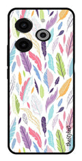 Colorful Feathers Metal Mobile Case for Tecno Pova 6 (Design No -06)