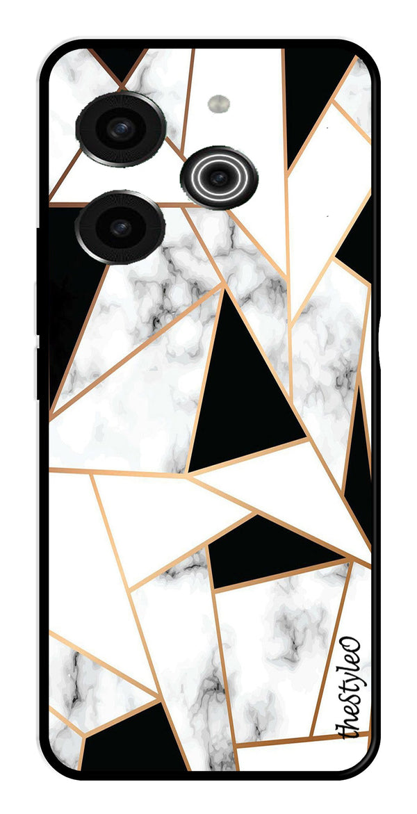 Marble Design2 Metal Mobile Case for Tecno Pova 6 (Design No -08)