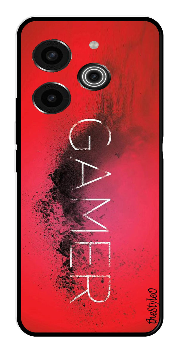 Lion Pattern Metal Mobile Case for Tecno Pova 6 (Design No -40)