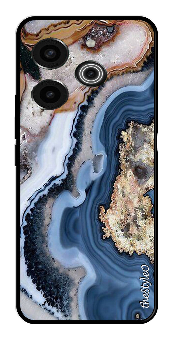 Floral Pattern Metal Mobile Case for Tecno Pova 6 (Design No -52)