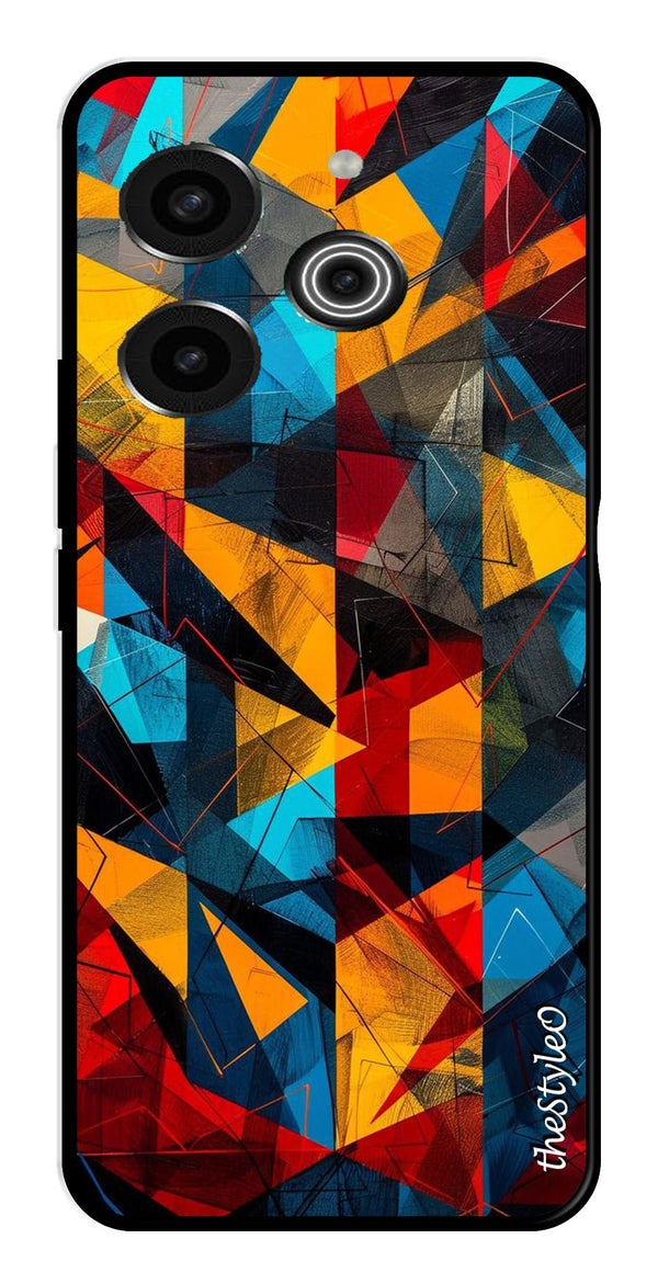 Abstract Art Metal Mobile Case for Tecno Pova 6 (Design No -57)