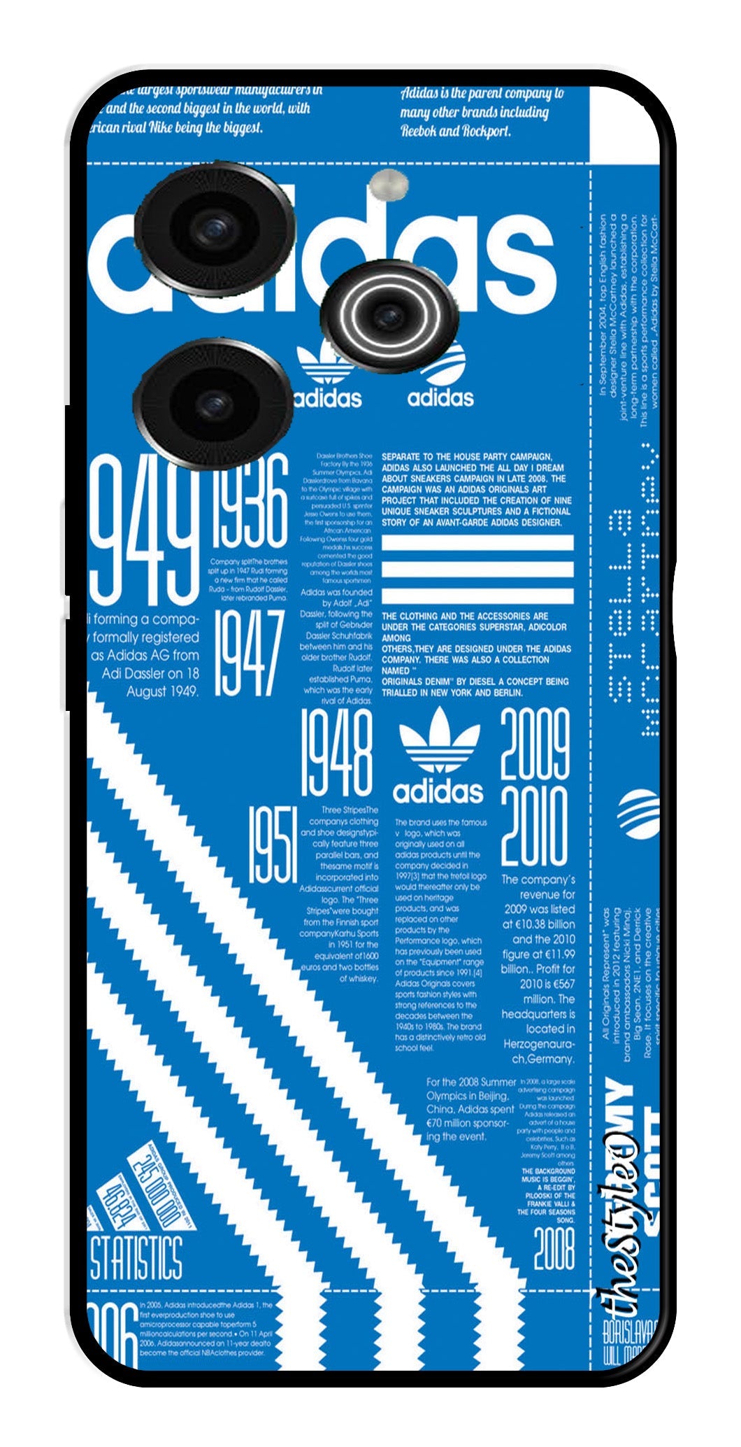 Adidas Design Metal Mobile Case for Tecno Pova 6 (Design No -58)