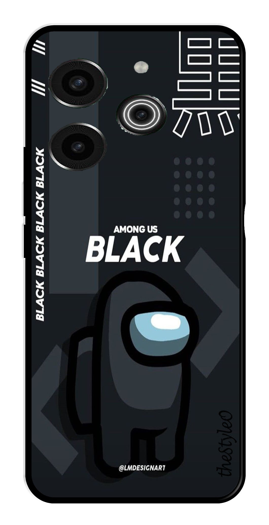 Among us Black Metal Mobile Case for Tecno Pova 6 (Design No -67)