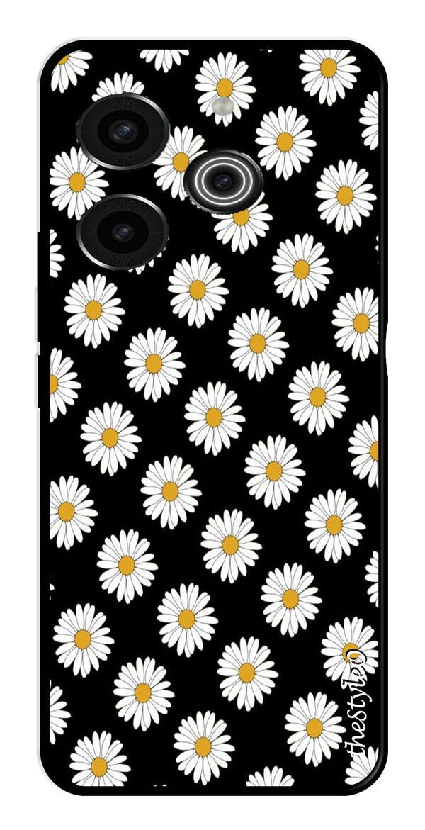 Daisy Flower Metal Mobile Case for Tecno Pova 6 (Design No -75)