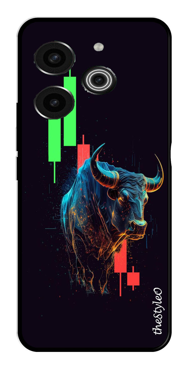 Stock Market Metal Mobile Case for Tecno Pova 6 (Design No -77)