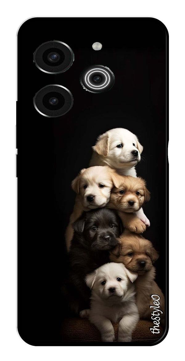 Dog lovers Metal Mobile Case for Tecno Pova 6 (Design No -88)