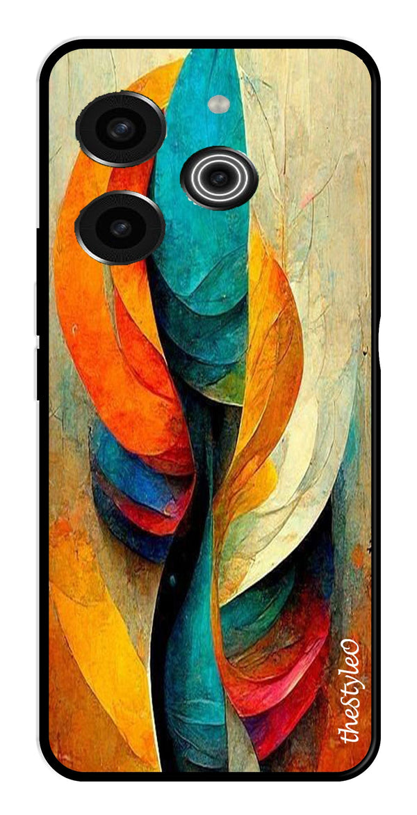 Modern Art Metal Mobile Case for Tecno Pova 6 Pro (Design No -11)