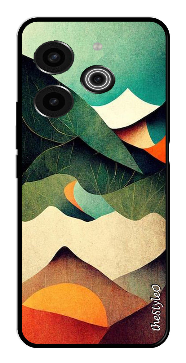 Owl Pattern Metal Mobile Case for Tecno Pova 6 Pro (Design No -42)
