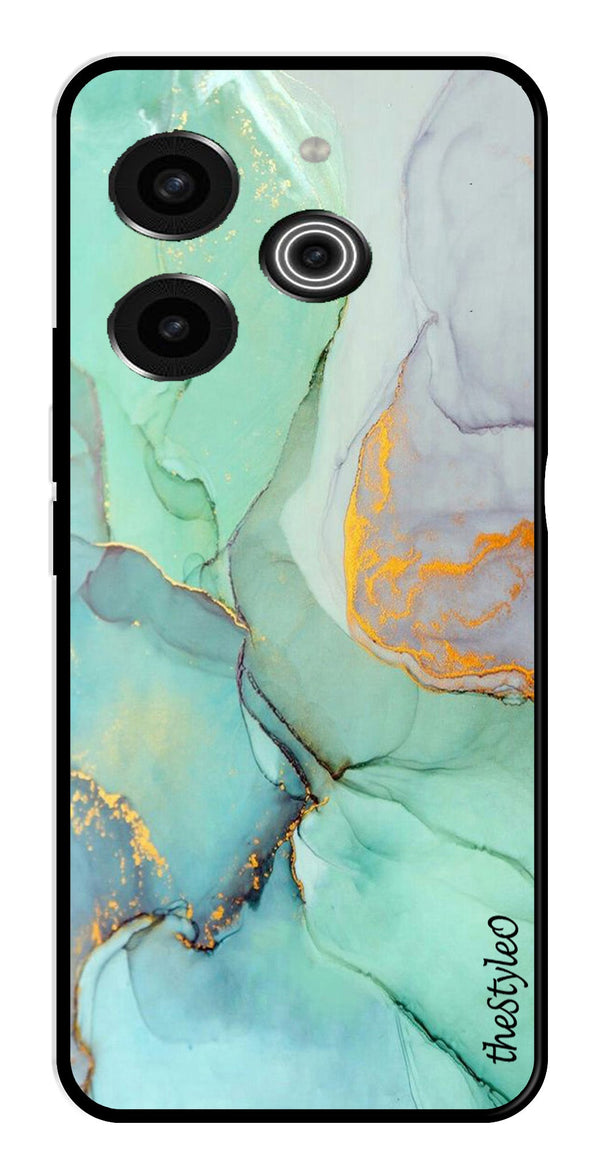 Orange Green Pattern Metal Mobile Case for Tecno Pova 6 Pro (Design No -45)