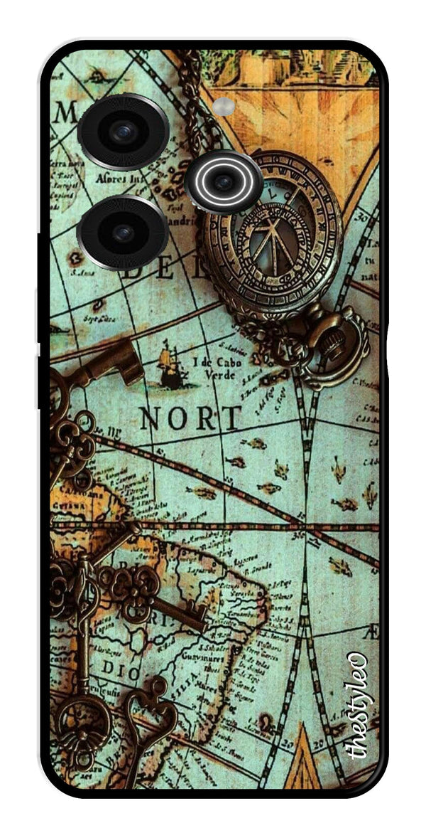 Marble Design Metal Mobile Case for Tecno Pova 6 Pro (Design No -53)