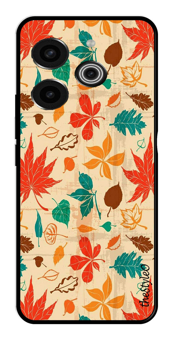 Autumn leaves Metal Mobile Case for Tecno Pova 6 Pro (Design No -55)
