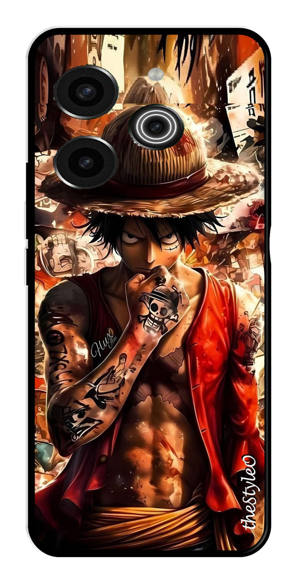 Monkey D Luffy Metal Mobile Case for Tecno Pova 6 Pro (Design No -83)