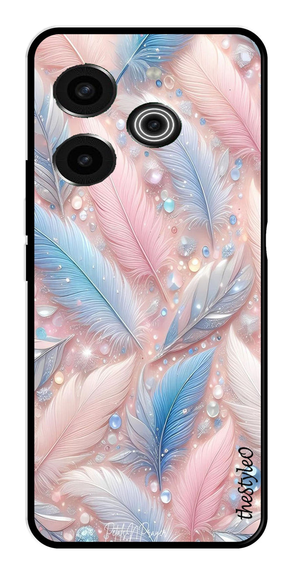 Feather Design Metal Mobile Case for Tecno Pova 6 Pro (Design No -85)