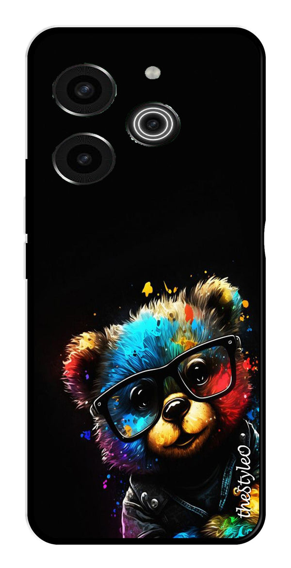 Teddy Bear Metal Mobile Case for Tecno Pova 6 Pro (Design No -94)
