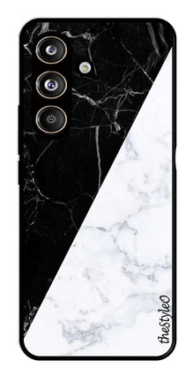 Black White Marble Design Metal Mobile Case for Samsung Galaxy S24 FE
