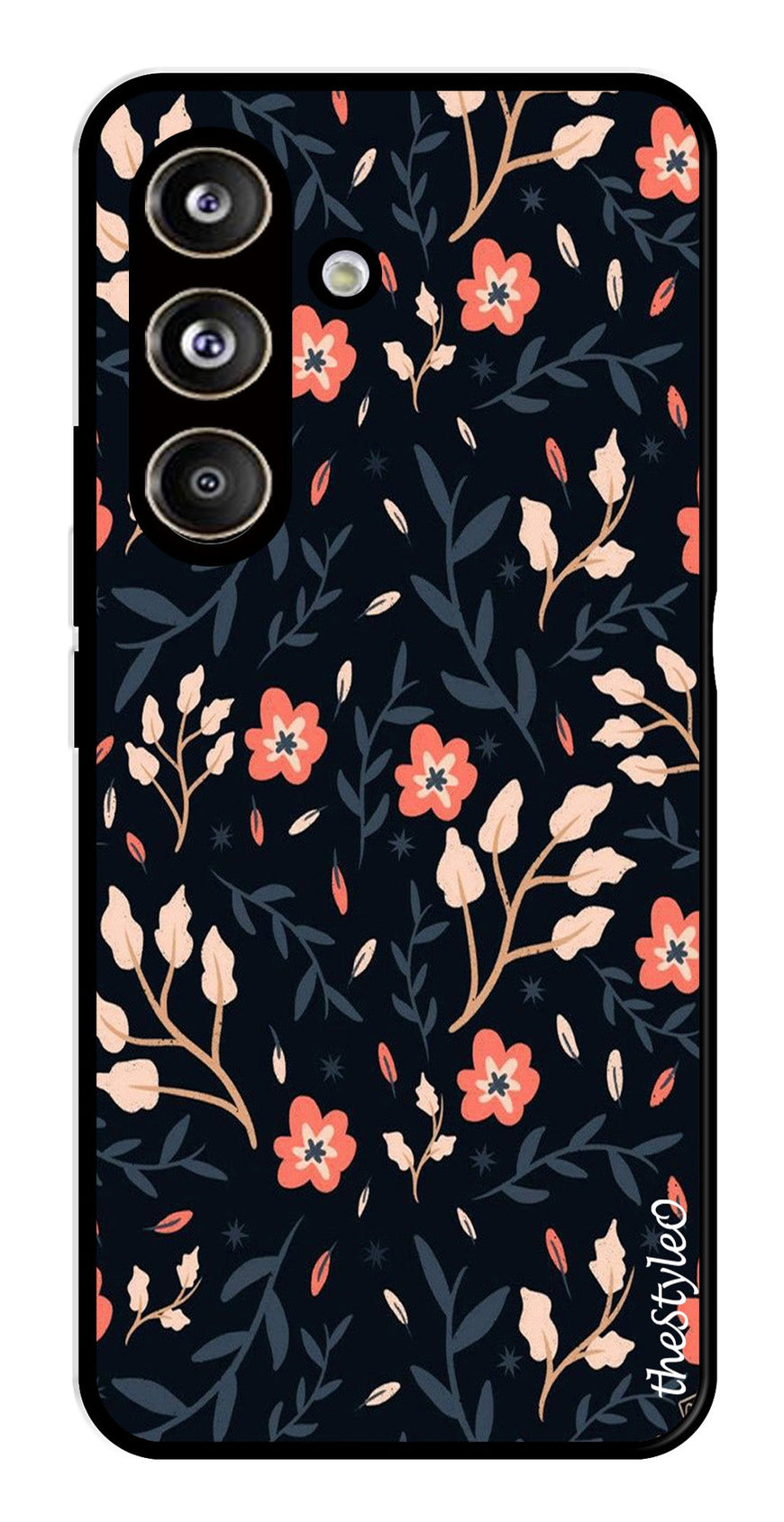 Floral Pattern Metal Mobile Case for Samsung Galaxy S24 FE (Design No -10)