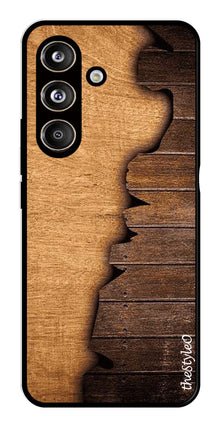 Wooden Design Metal Mobile Case for Samsung Galaxy S24 FE