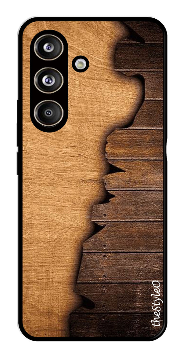 Wooden Design Metal Mobile Case for Samsung Galaxy S24 FE (Design No -13)